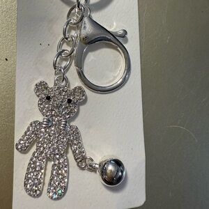 Isabella New York Silver Teddy Bear Keychain